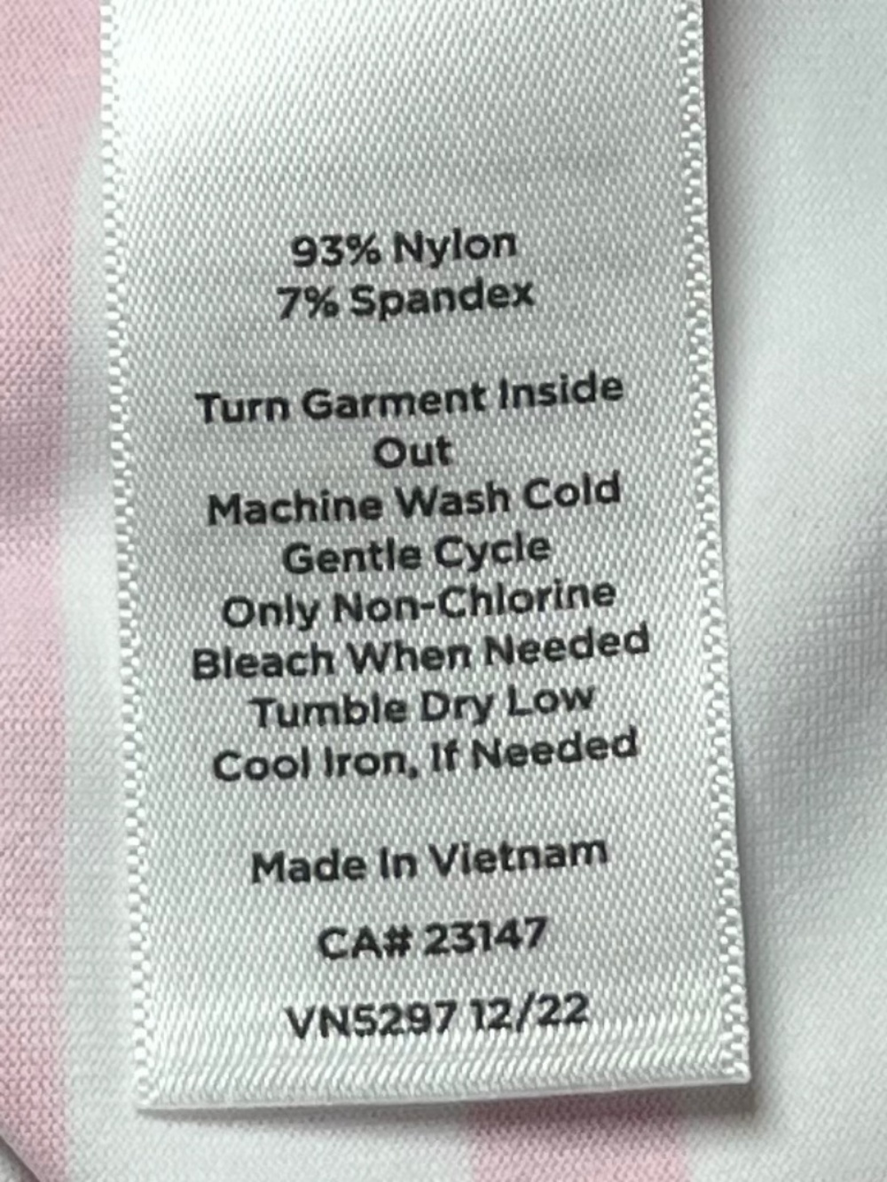 Talbots Jersey Square Neck Nylon Pink Striped Swim Tee Size Small NWT - Picture 5 of 6